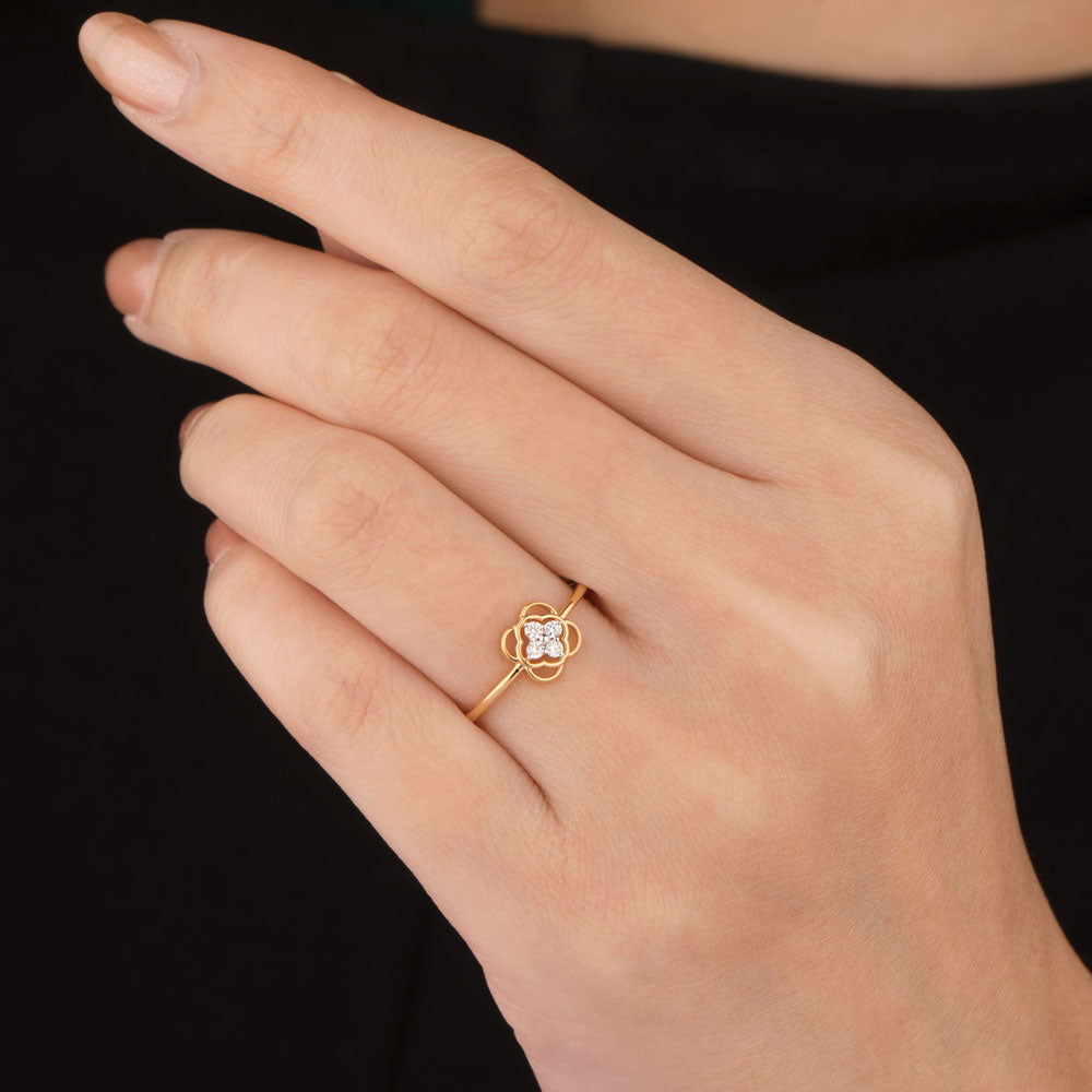 18K Yellow Gold Diamond Ring - 0.069ct VVS-VS-GH