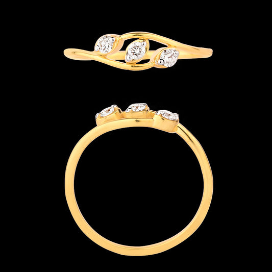 18K Yellow Gold Diamond Ring - 0.139ct VVS-VS-GH