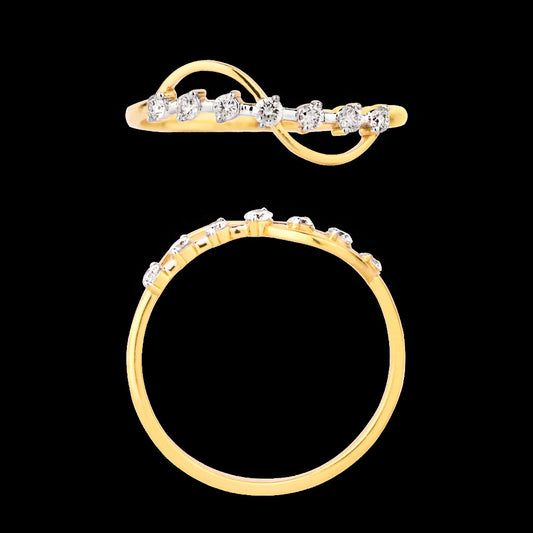 18K Yellow Gold Diamond Ring - 0.129ct VVS-VS-GH