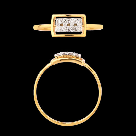 18K Yellow Gold Diamond Ring - 0.145ct VVS-VS-GH