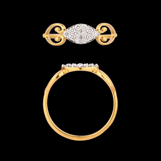 18K Yellow Gold Diamond Ring - 0.15ct VVS-EF