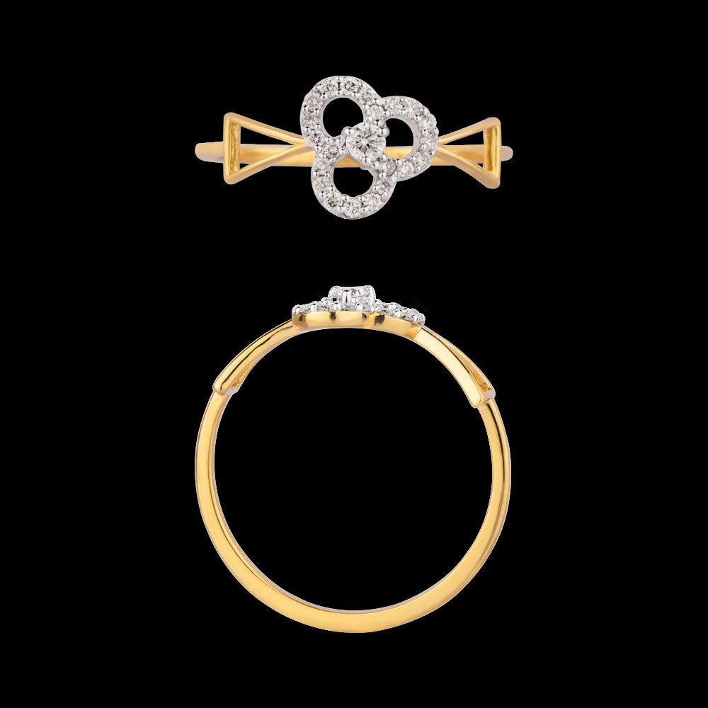 18K Yellow Gold Diamond Ring - 0.14ct VVS-VS-IJ