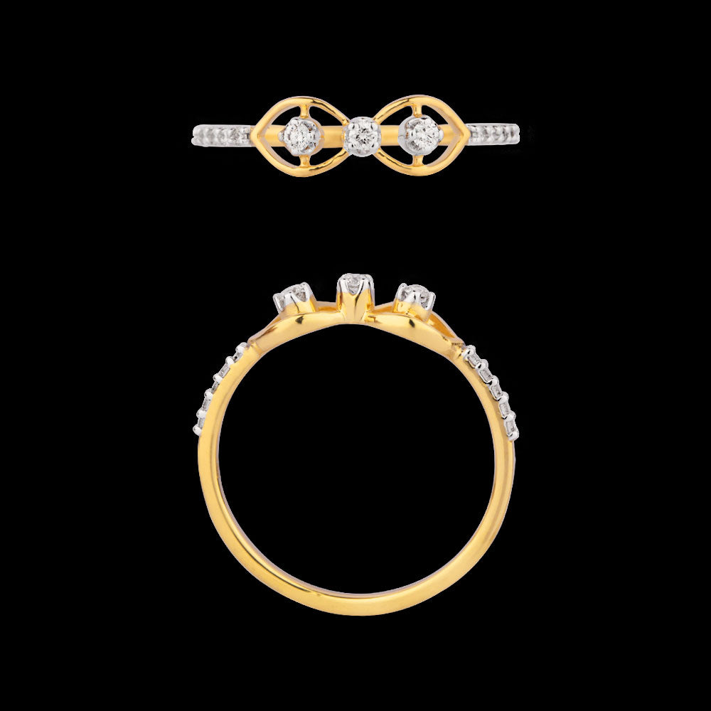18K Yellow Gold Diamond Ring - 0.11ct VVS-VS-HI