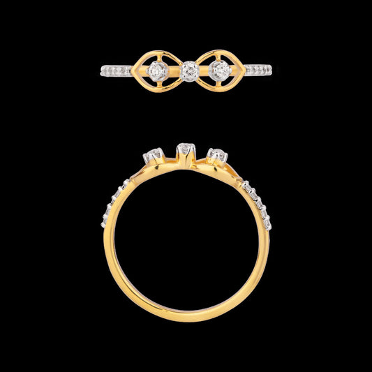 18K Yellow Gold Diamond Ring - 0.11ct VVS-VS-HI