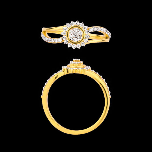 18K Yellow Gold Diamond Ring - 0.274ct VS-SI-EF