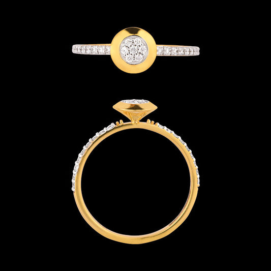 18K Yellow Gold Diamond Ring - 0.166ct VS-SI-FG