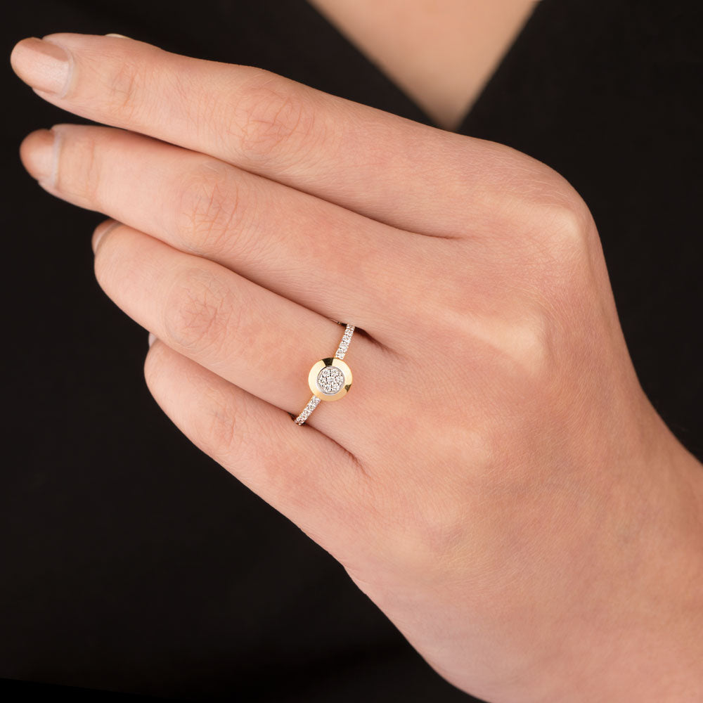 18K Yellow Gold Diamond Ring - 0.166ct VS-SI-FG