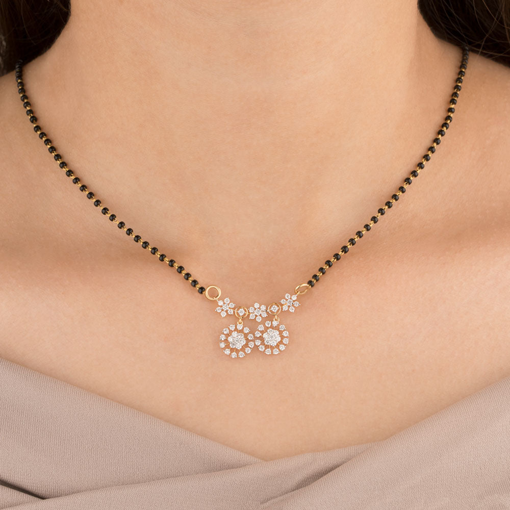 18K Yellow Gold Diamond Mangalsutra Tanmaniya - 0.867ct VVS-VS-GH