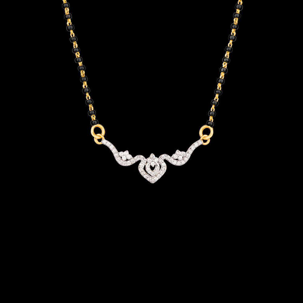 18K Yellow Gold Diamond Mangalsutra Tanmaniya - 0.28ct VVS-VS-EF