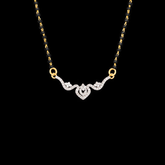 18K Yellow Gold Diamond Mangalsutra Tanmaniya - 0.28ct VVS-VS-EF