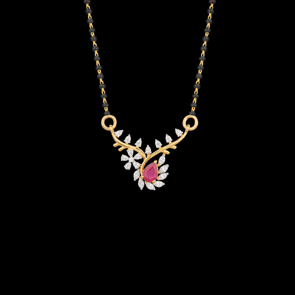 18K Yellow Gold Diamond Tanmaniya - 0.445ct VVS-FG with Colour Stones