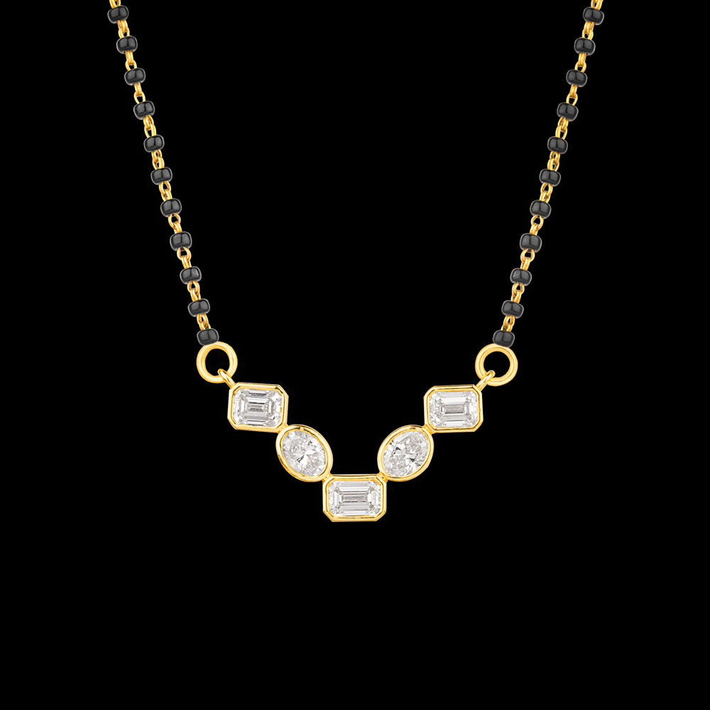 14K Yellow Gold Diamond Mangalsutra Tanmaniya - 2.35ct VS-SI-IJ