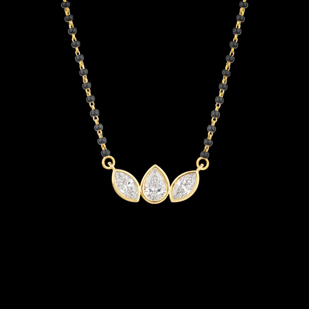 14K Yellow Gold Diamond Mangalsutra Tanmaniya - 1.313ct VS-SI-IJ