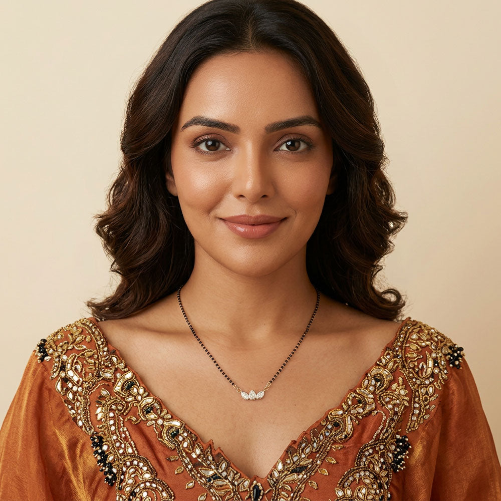 14K Yellow Gold Diamond Mangalsutra Tanmaniya - 1.313ct VS-SI-IJ