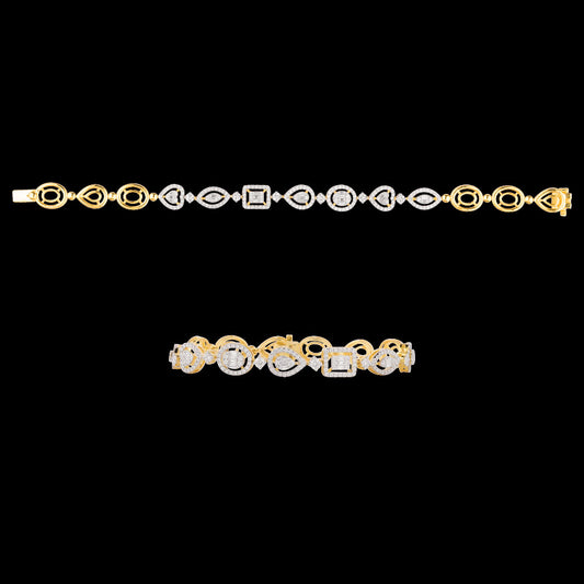 18K Yellow Gold Diamond Bracelet - 1.417ct VVS-EF