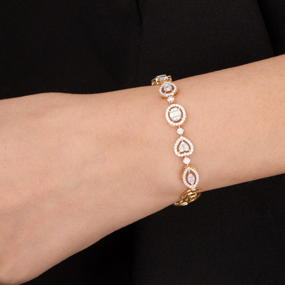 18K Yellow Gold Diamond Bracelet - 1.417ct VVS-EF