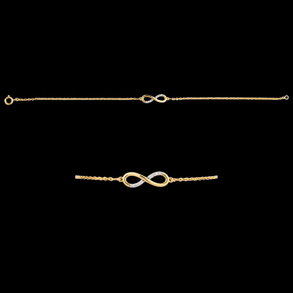 18K Yellow Gold Diamond Bracelet - 0.035ct VS-GH