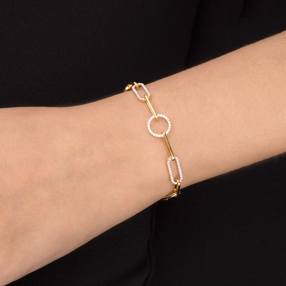 18K Yellow Gold Diamond Bracelet - 0.622ct VVS-EF