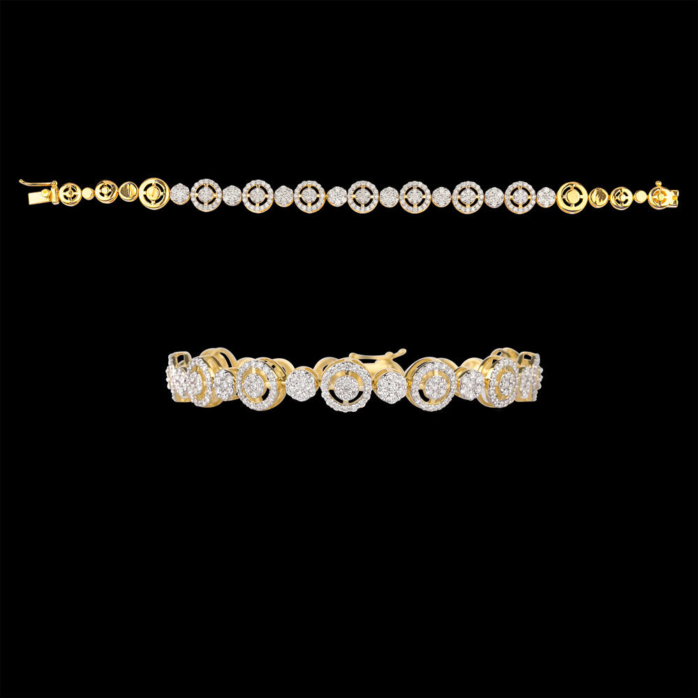 18K Yellow Gold Diamond Bracelet - 2.42ct VVS-VS-GH