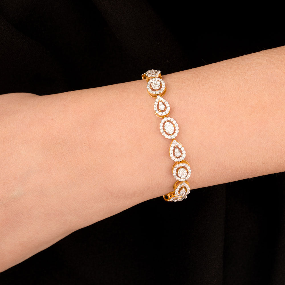 14K Yellow Gold Diamond Bracelet - 1.61ct VVS-VS-GH