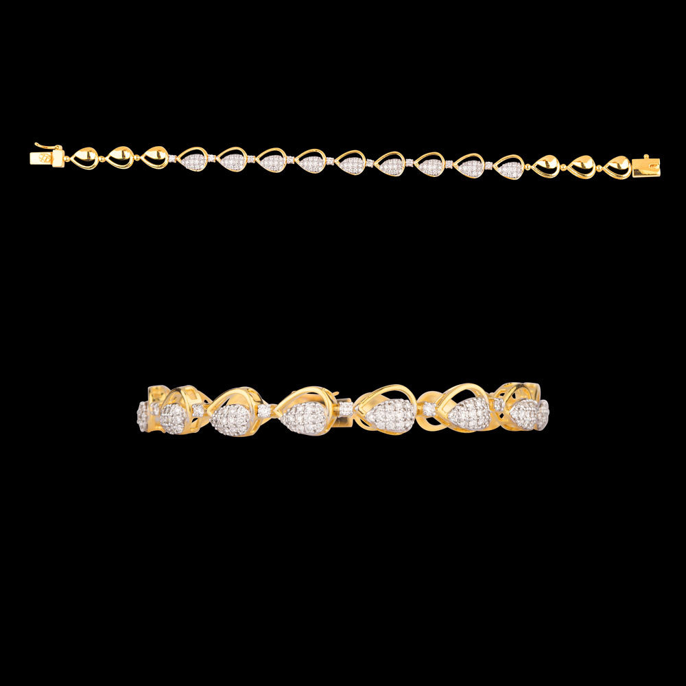 18K Yellow Gold Diamond Bracelet - 1.09ct VVS-VS-GH
