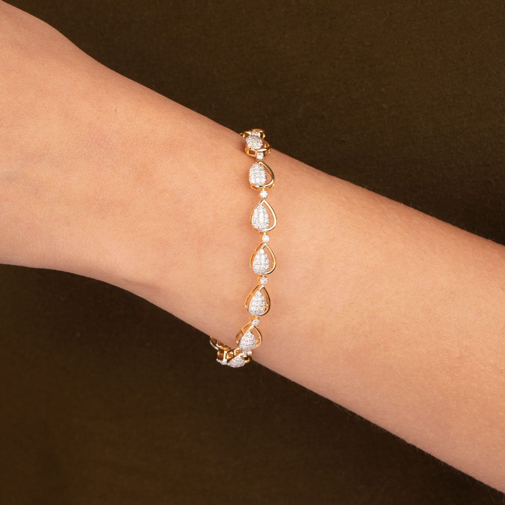 18K Yellow Gold Diamond Bracelet - 1.09ct VVS-VS-GH