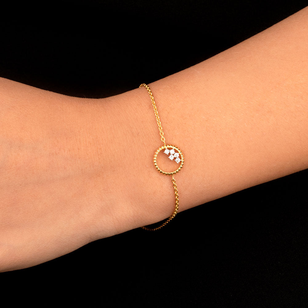 14K Yellow Gold Diamond Bracelet - 0.09ct SI-IJ