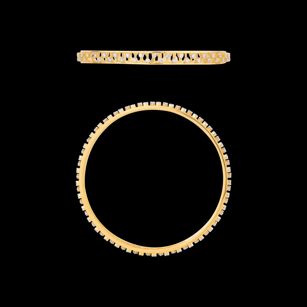 18K Yellow Gold Diamond Bangle - 1.316ct VS-GH