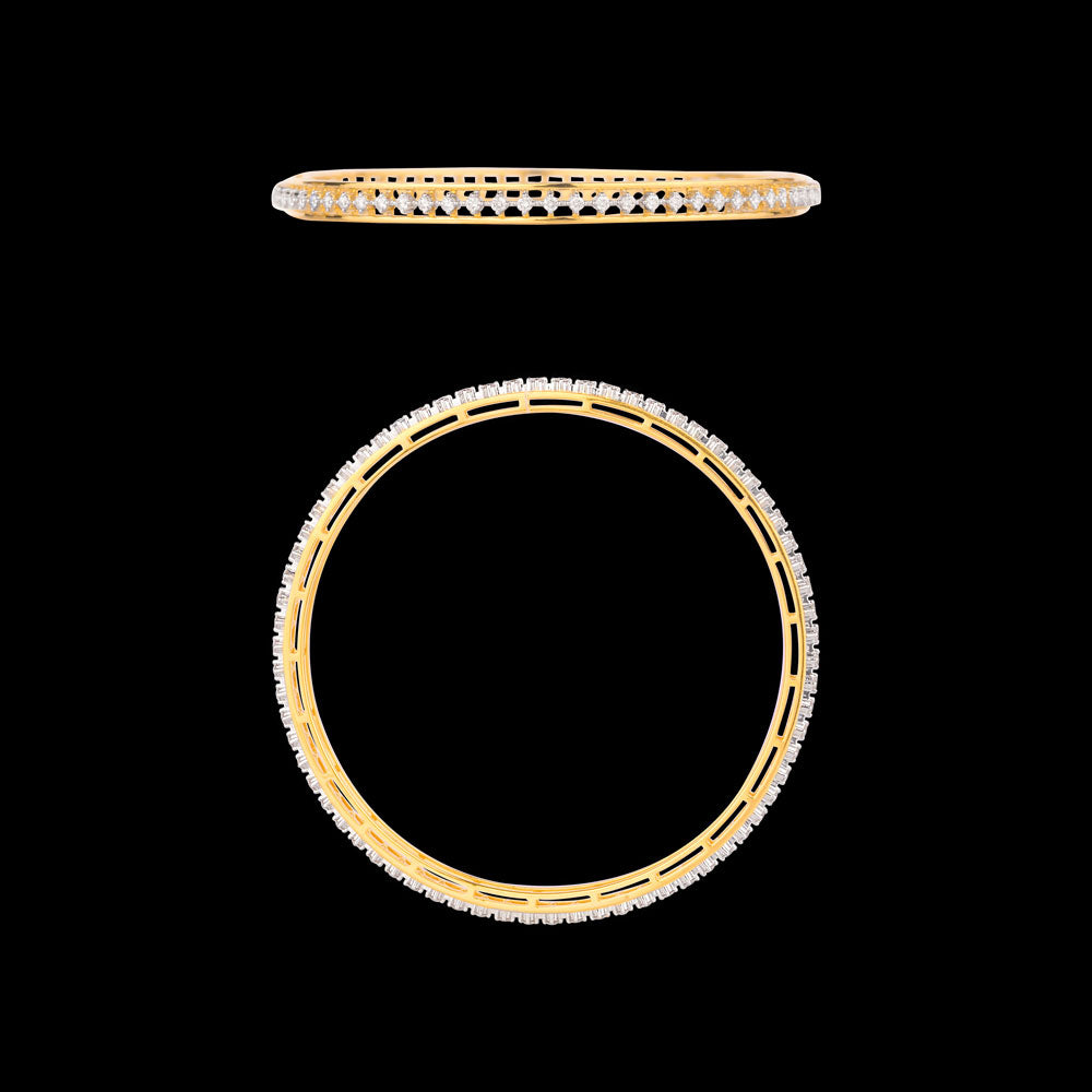 18K Yellow Gold Diamond Bangle - 1.263ct VS-GH
