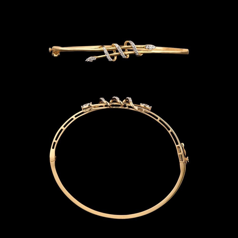 14K Yellow Gold Diamond Kada - 0.23ct SI-IJ