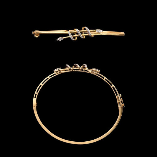 14K Yellow Gold Diamond Kada - 0.23ct SI-IJ