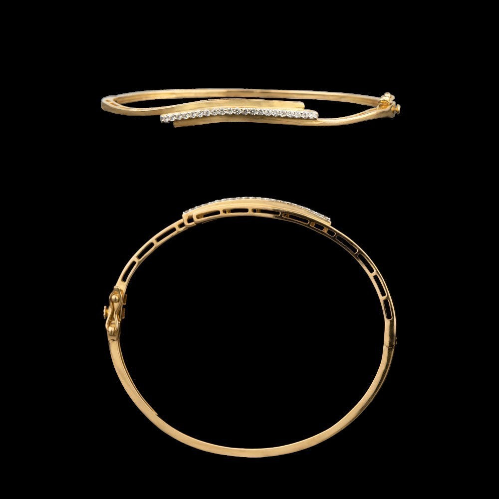 18K Yellow Gold Diamond Kada - 0.23ct VS-GH