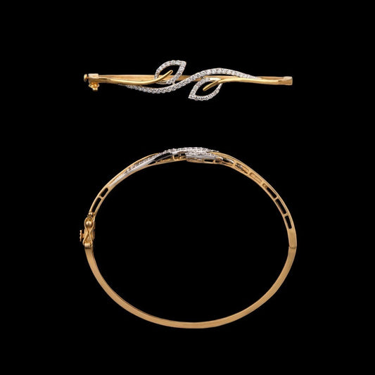 18K Yellow Gold Diamond Kada - 0.5ct VS-GH