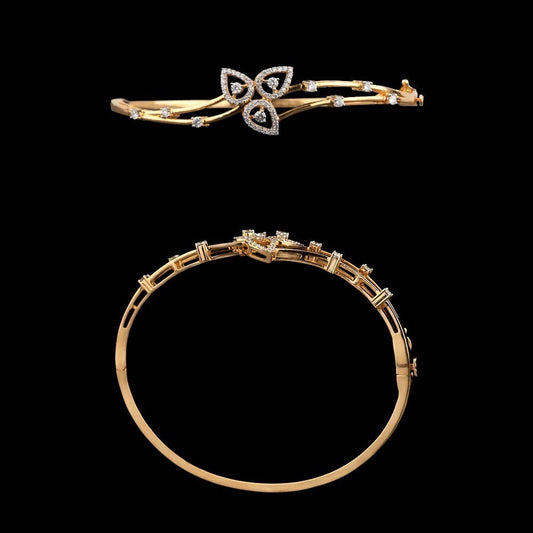 18K Yellow Gold Diamond Kada - 0.51ct VS-GH