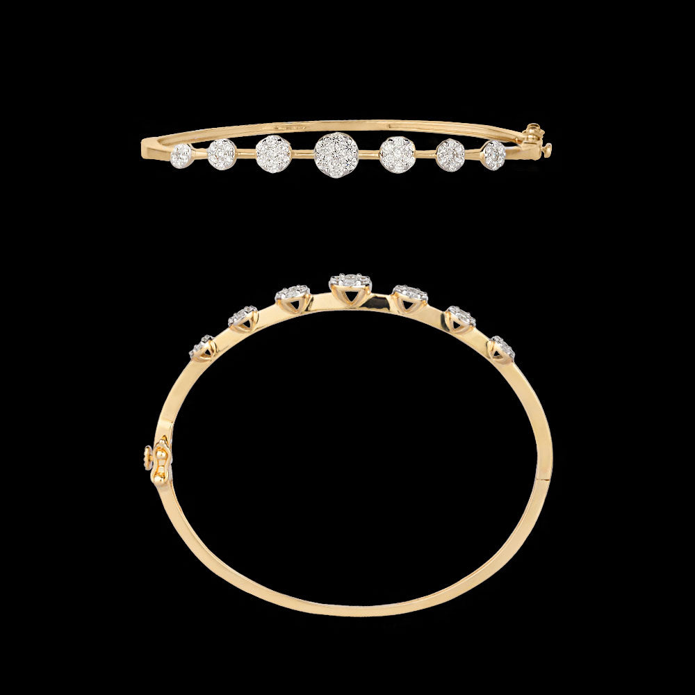 14K Yellow Gold Diamond Kada - 1.03ct VS-SI-FG