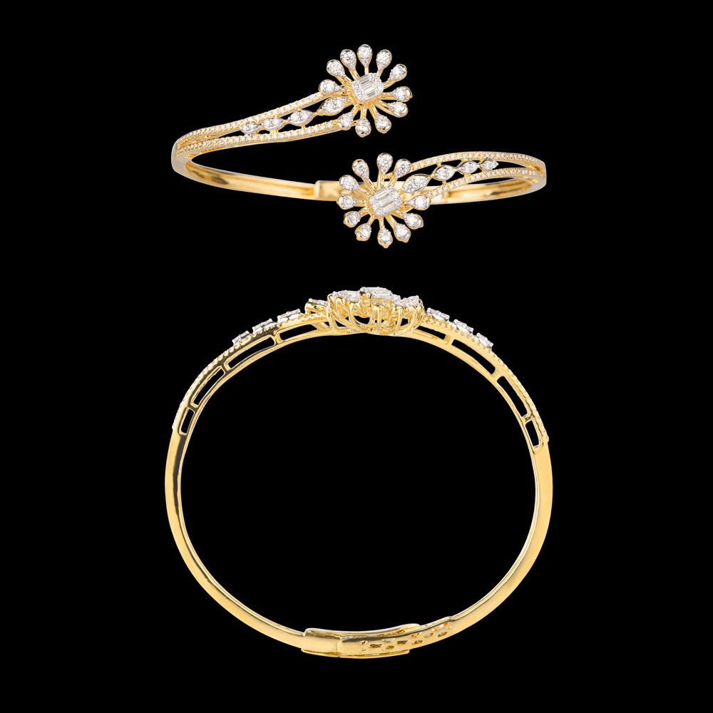 14K Yellow Gold Diamond Kada - 1.524ct VS-GH