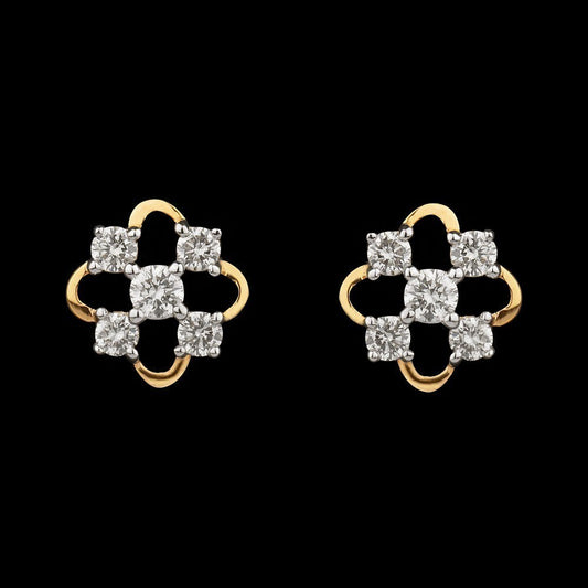 14K Yellow Gold Diamond Earrings - 0.3ct VS-IJ