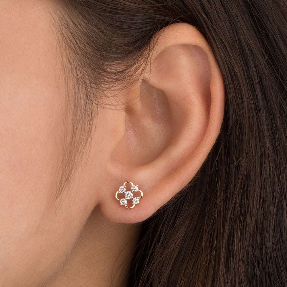 14K Yellow Gold Diamond Earrings - 0.3ct VS-IJ