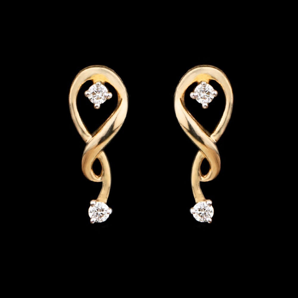 14K Yellow Gold Diamond Earrings - 0.06ct VS-GH