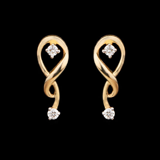 14K Yellow Gold Diamond Earrings - 0.06ct VS-GH