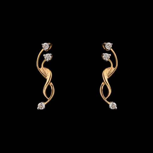 14K Yellow Gold Diamond Earrings - 0.06ct SI-IJ