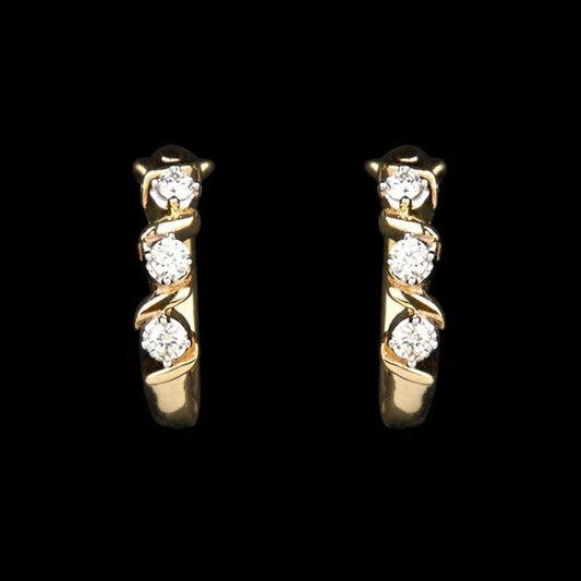 14K Yellow Gold Diamond Earrings - 0.13ct SI-IJ