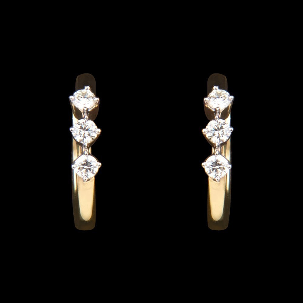 14K Yellow Gold Diamond Earrings - 0.19ct SI-IJ