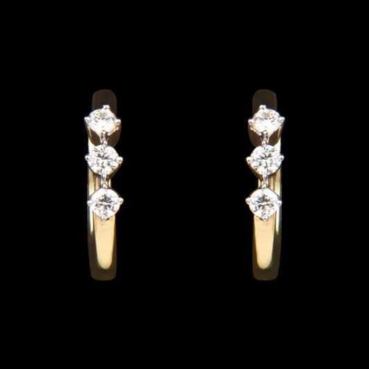 14K Yellow Gold Diamond Earrings - 0.19ct SI-IJ
