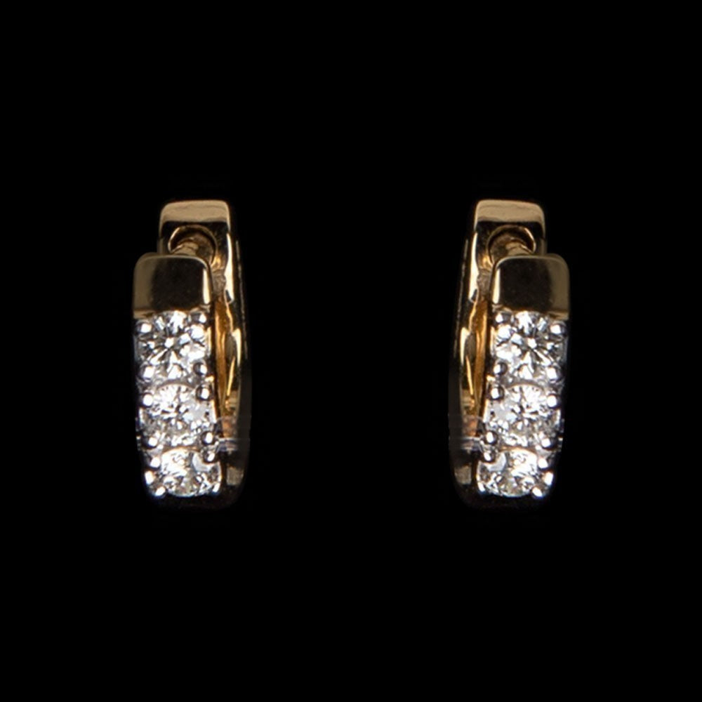 14K Yellow Gold Diamond Earrings - 0.176ct VVS-VS-IJ