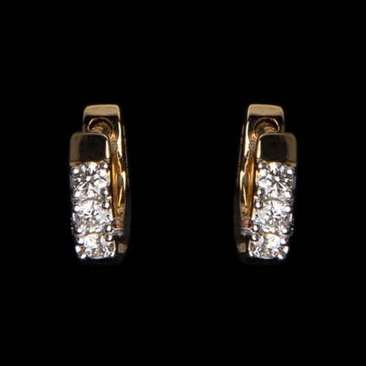 14K Yellow Gold Diamond Earrings - 0.176ct VVS-VS-IJ