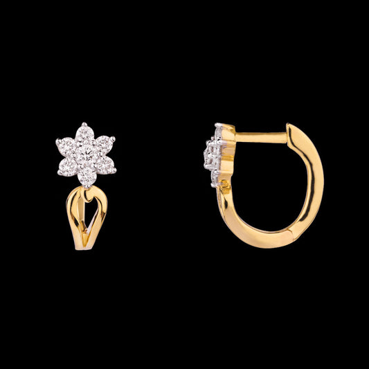 18K Yellow Gold Diamond Earrings - 0.454ct VS-GH
