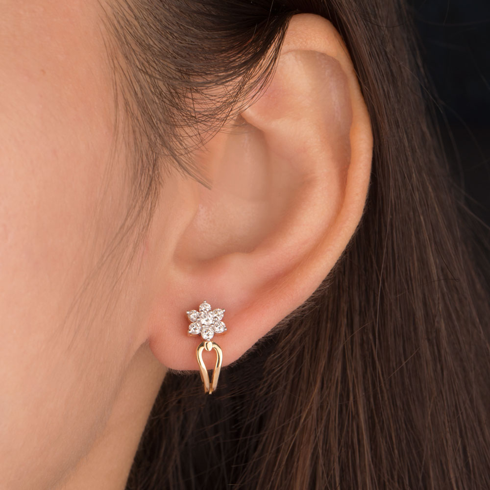 18K Yellow Gold Diamond Earrings - 0.454ct VS-GH