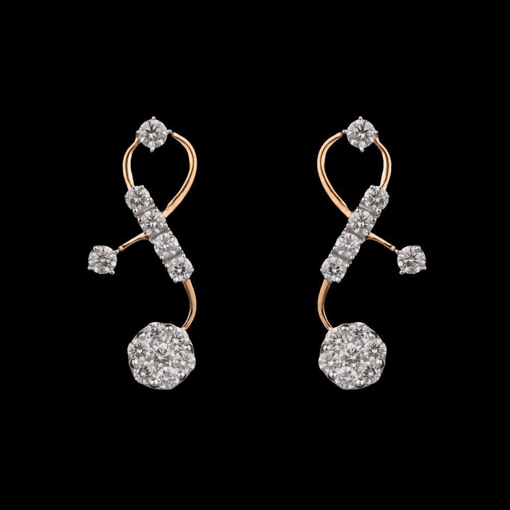 18K Yellow Gold Diamond Earrings - 0.38ct VVS-VS-HI
