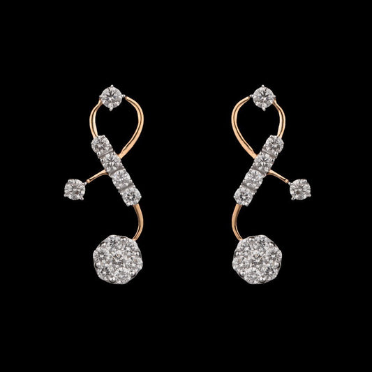 18K Yellow Gold Diamond Earrings - 0.38ct VVS-VS-HI